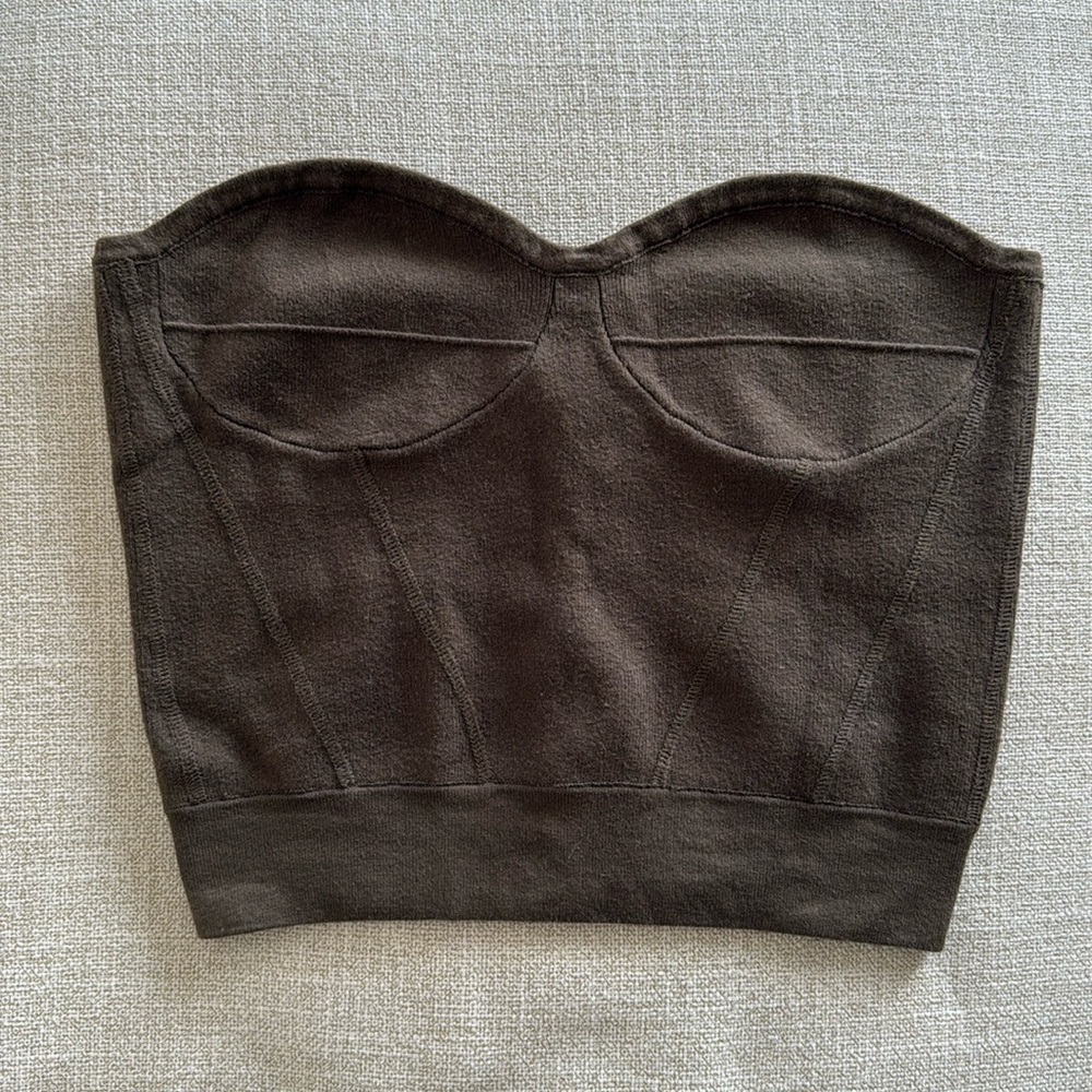 RtA cropped knit green tube top size small